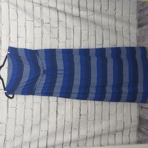 Old Navy Blue Striped Maxi Dress Women's Size XL NWT